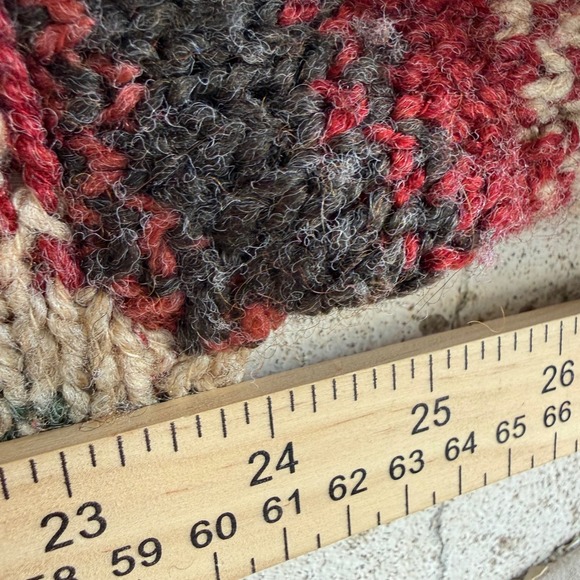 Vtg Sweater Striped Chunky Knit Wool Blend Oversized Cozy 90s Grandpacore L - Picture 6 of 7